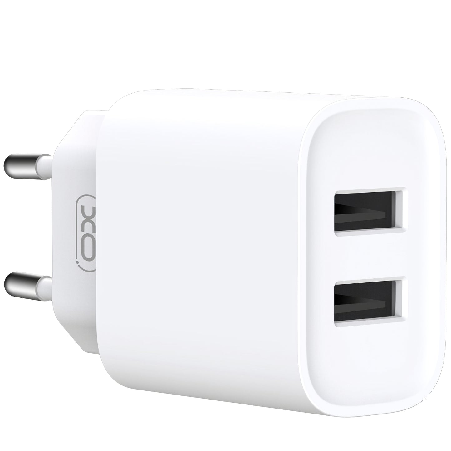 XO Design XO Design BPCE02C Cargador de red con cable USB-C, 10,5 W, 2,1 A, 2 x USB-A, Blanco 