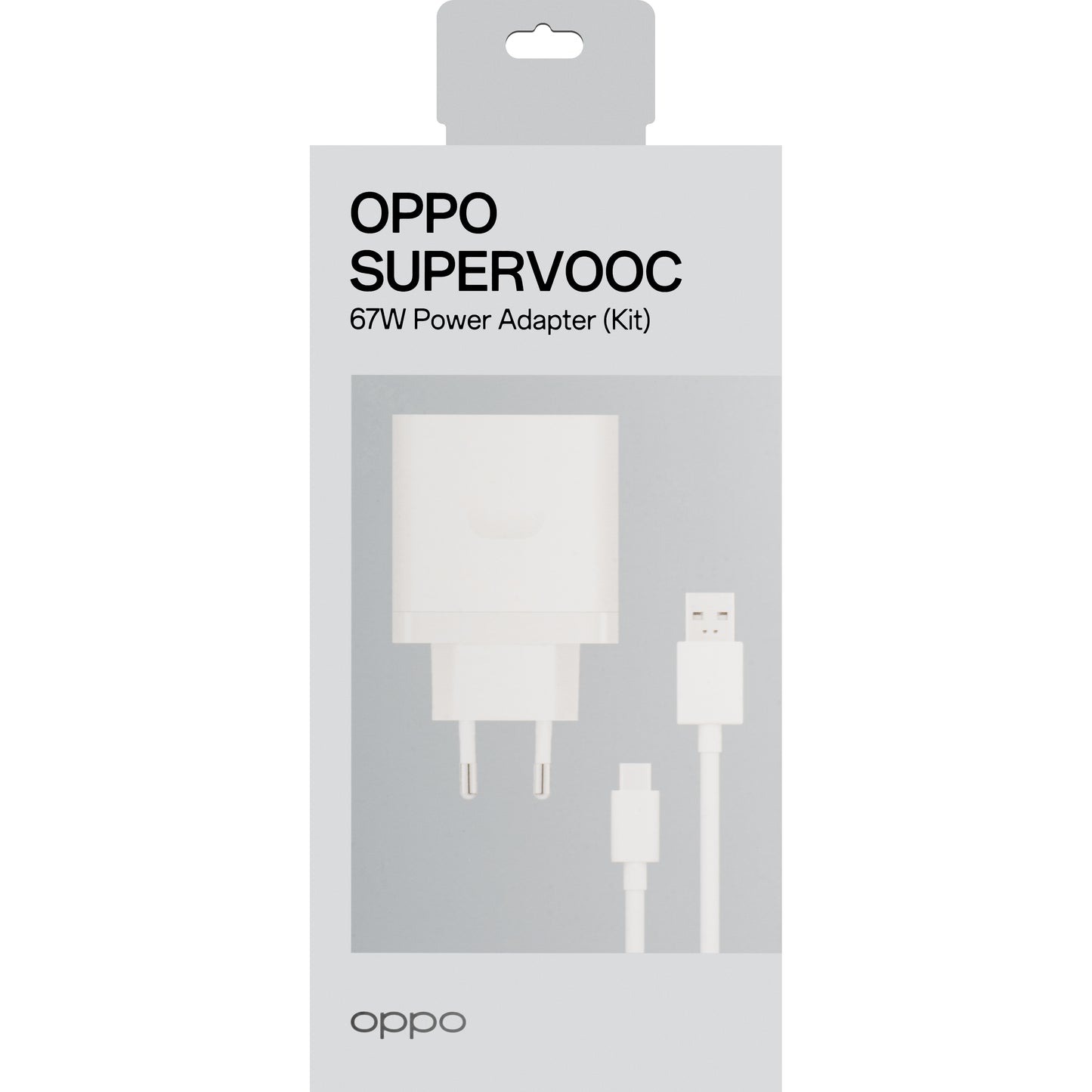 Cargador de red Oppo con cable USB-C Oppo, 67 W, 6,1 A, 1 x USB-A, blanco VCB7CAEH