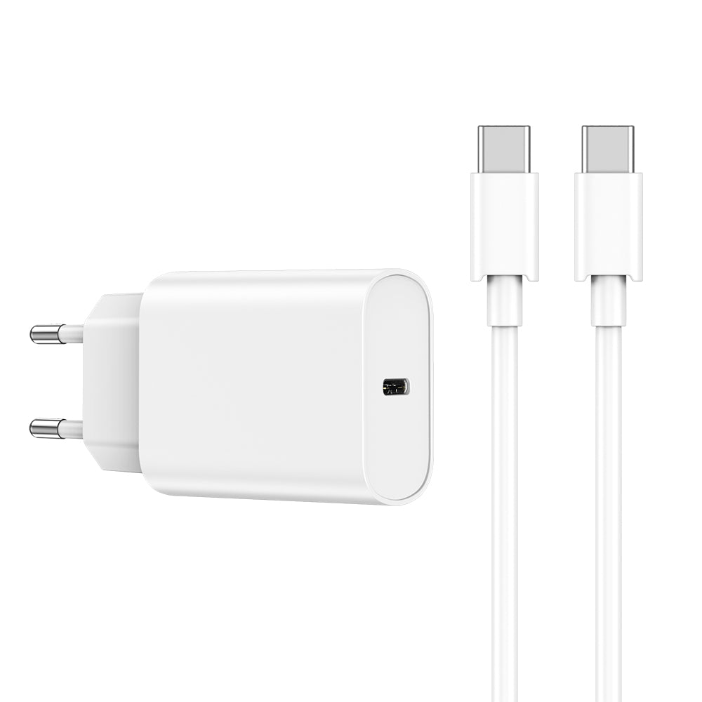 WiWu Wi-U001, 20W, 3A, 1 x USB-C, 1 x USB-C, Blanco 