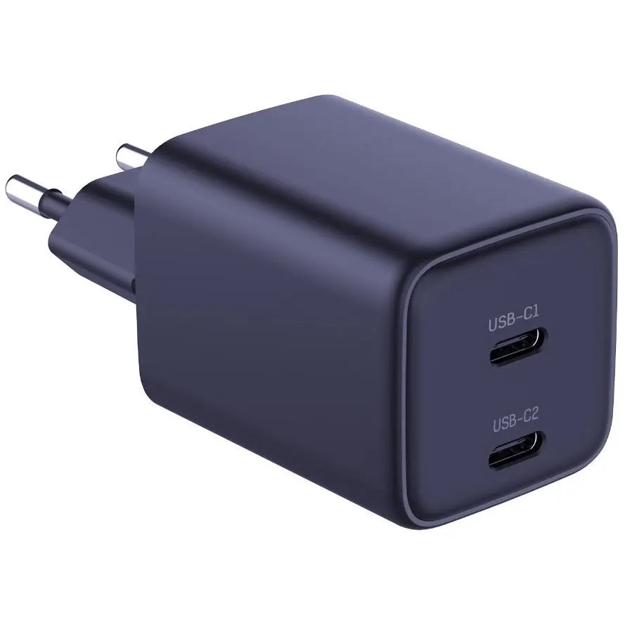 Cargador de red 3MK HyperCharger con cable USB-C, 45 W, 3 A, 2 x USB-C, negro 