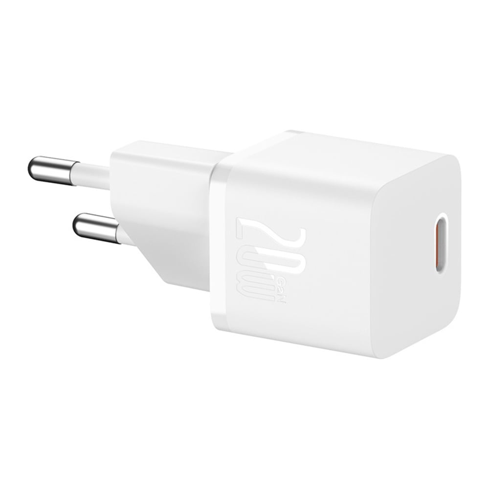 Cargador de Red con Cable USB-C Baseus GaN5, 20W, 3A, 1 x USB-C, Blanco P10110900213-01