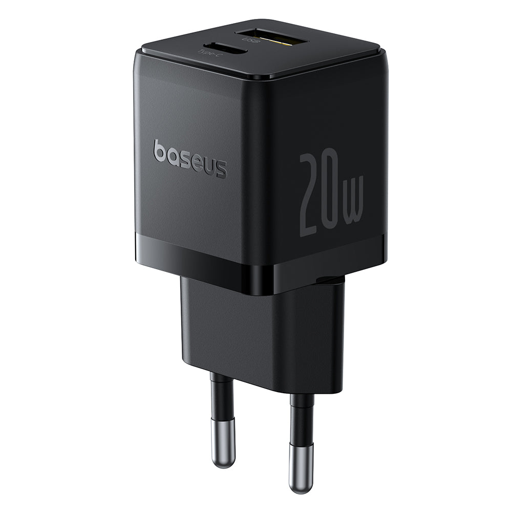 Cargador de Red con Cable USB-C Baseus Palm, 20W, 3A, 1 x USB-A - 1 x USB-C, Negro P10111608113-01