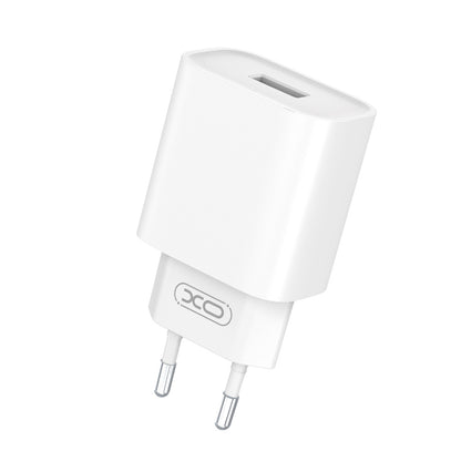 Cargador de Red con Cable USB-C XO Design CE02D, 18W, 3A, 1 x USB-A, Blanco
