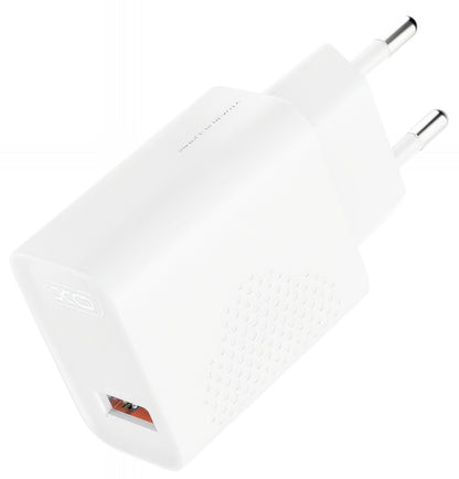 Cargador de Red con Cable microUSB XO Design L159, 18W, 3A, 1 x USB-A, Blanco