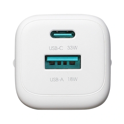 Cargador de Red con Cable Lightning Joyroom JR-TG7, 33W, 3A, 1 x USB-A - 1 x USB-C, Blanco