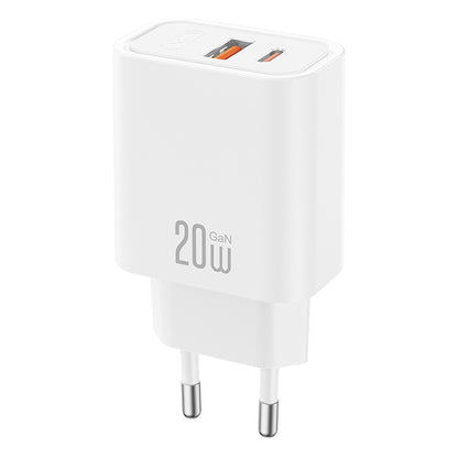 Cargador de Red con Cable USB-C XO Design CE40, 20W, 3A, 1 x USB-A - 1 x USB-C, Blanco