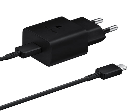 Cargador de red Samsung USB-C con cable USB-C, 15 W, 2 A, 1 x USB-C, negro EP-T1510XBEGEU EP-T1510XBEGEU