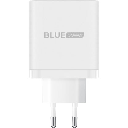 Cargador de red con cable USB-C BLUE Power BPCE04, 65 W, 3,25 A, 1 x USB-A - 2 x USB-C, blanco