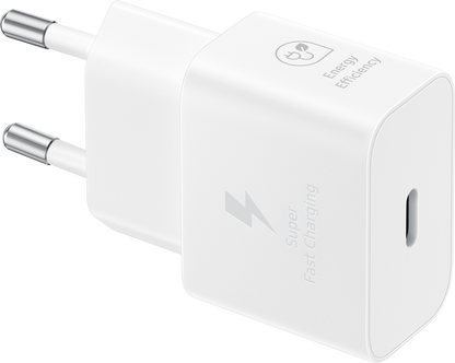 Cargador de red con cable USB-C Samsung, 25 W, 3 A, 1 x USB-C, blanco EP-T2510XWEGEU 