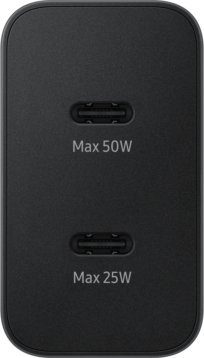 Cargador de red Samsung con cable USB-C, 50 W, 3 A, 2 x USB-C, negro EP-T5020XBEGEU