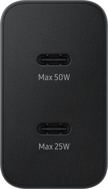 Cargador de red Samsung con cable USB-C, 50 W, 3 A, 2 x USB-C, negro EP-T5020XBEGEU