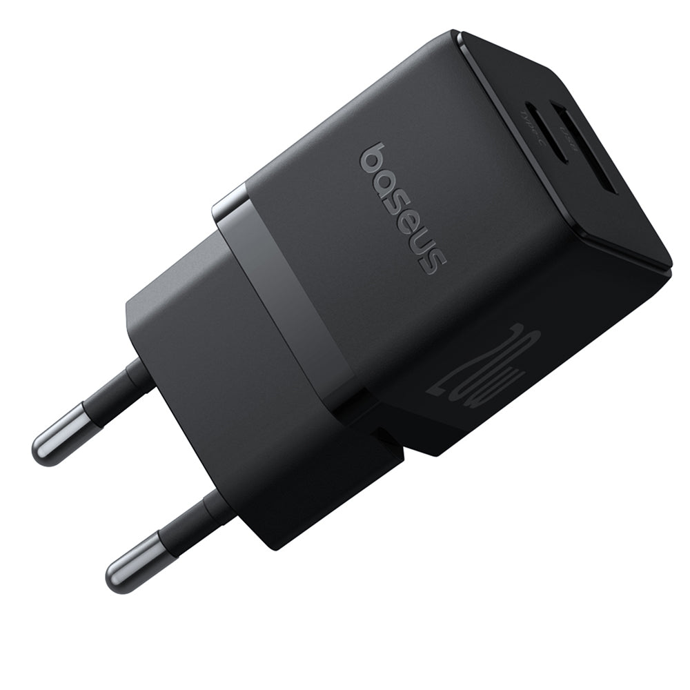 Cargador de Red con Cable USB-C Baseus Palm, 20W, 3A, 1 x USB-A - 1 x USB-C, Negro P10111608113-01