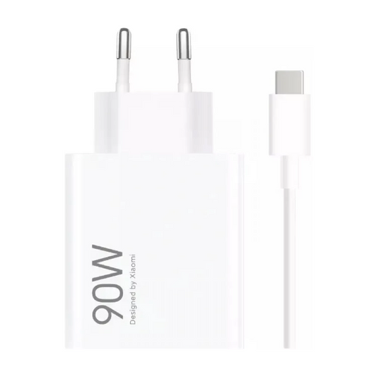 Cargador de Red con Cable USB-C Xiaomi, 90W, 6.1A, 1 x USB-A, Blanco