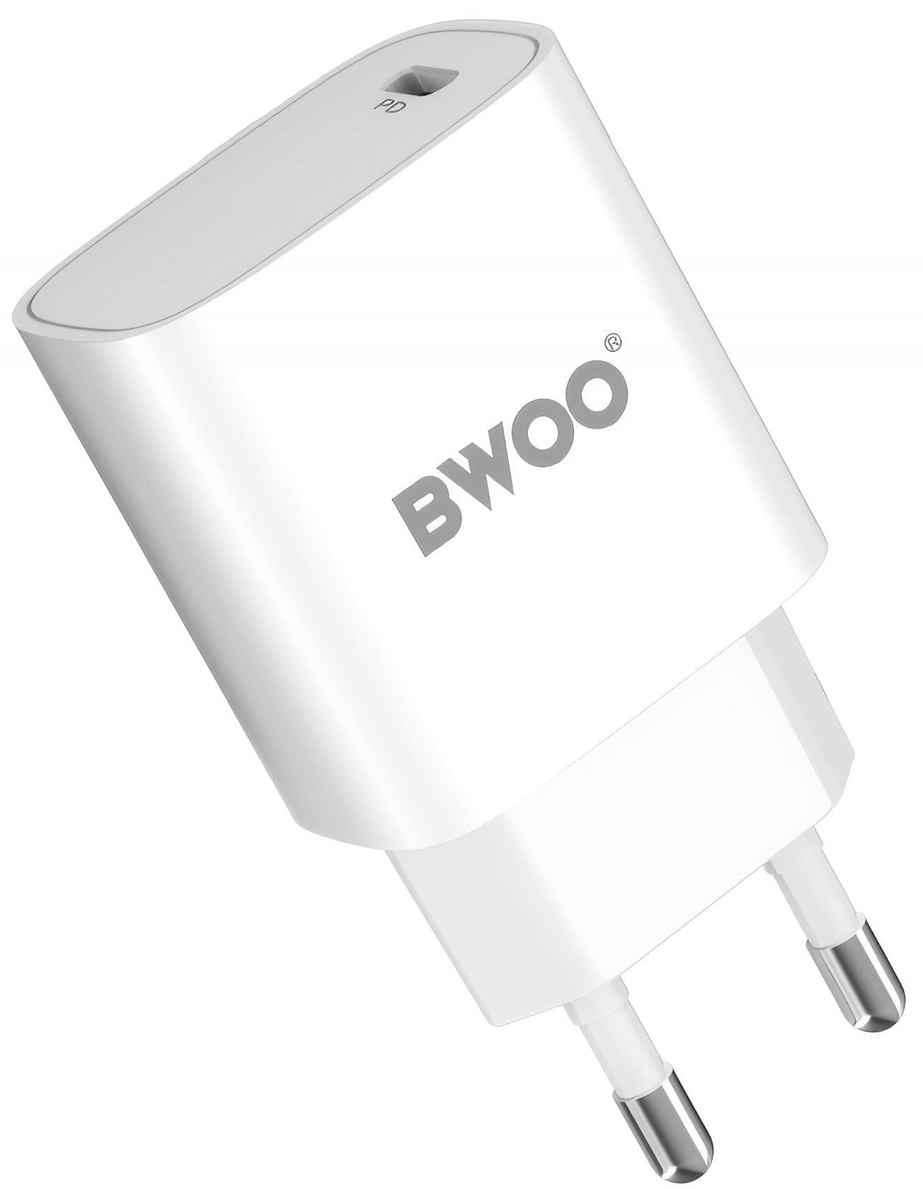 Cargador de Red con Cable USB-C BWOO CDA159, 20W, 3A, 1 x USB-C, Blanco