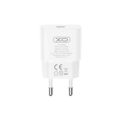 Cargador de Red con Cable Lightning XO Design L167, 25W, 3A, 1 x USB-C, Blanco