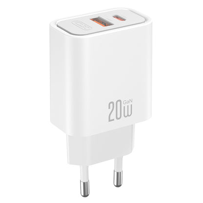 Cargador de Red con Cable USB-C XO Design CE40, 20W, 3A, 1 x USB-A - 1 x USB-C, Blanco