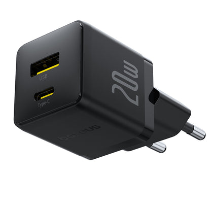 Cargador de Red con Cable USB-C Baseus Palm, 20W, 3A, 1 x USB-A - 1 x USB-C, Negro P10111608113-01