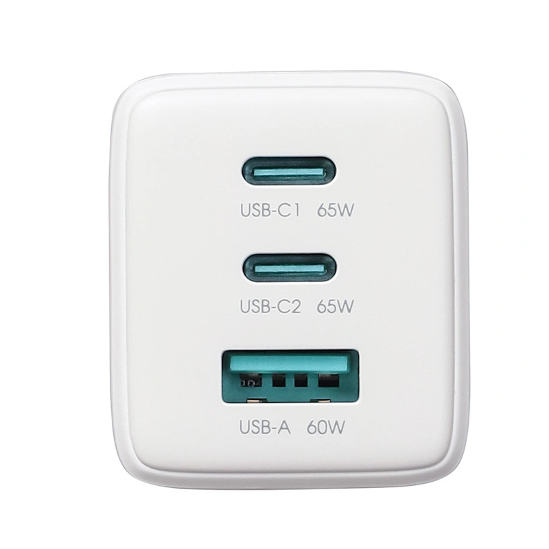 Cargador de Red con Cable USB-C Joyroom JR-TG10, 65W, 3.25A, 1 x USB-A - 2 x USB-C, Blanco