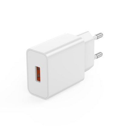 Cargador de Red con Cable USB-C XO Design L127, 18W, 3A, 1 x USB-A, Blanco