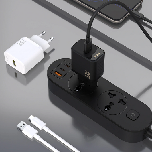 Cargador de Red con Cable USB-C Dudao A27STEU, 25W, 3A, 1 x USB-A, Negro