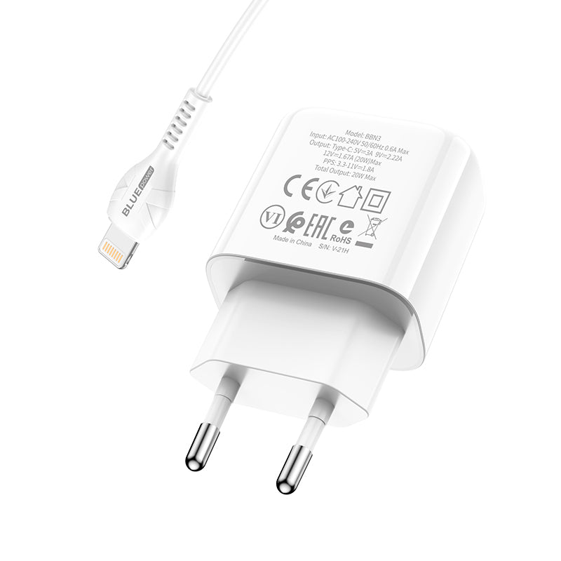 BLUE Power BBN3, 20W, 3A, 1 x USB-C, 1 x USB-C, Blanco