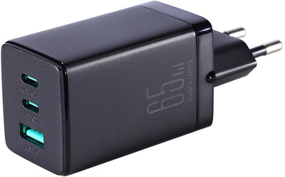 Cargador de Red con Cable USB-C Joyroom TCG01, 65W, 3.25A, 1 x USB-A - 2 x USB-C, Negro