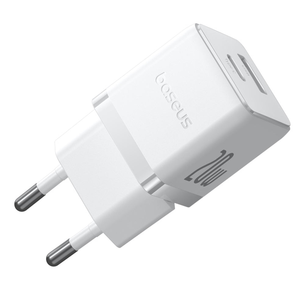 Cargador de Red con Cable USB-C Baseus Palm, 20W, 3A, 1 x USB-A - 1 x USB-C, Blanco P10111608213-01