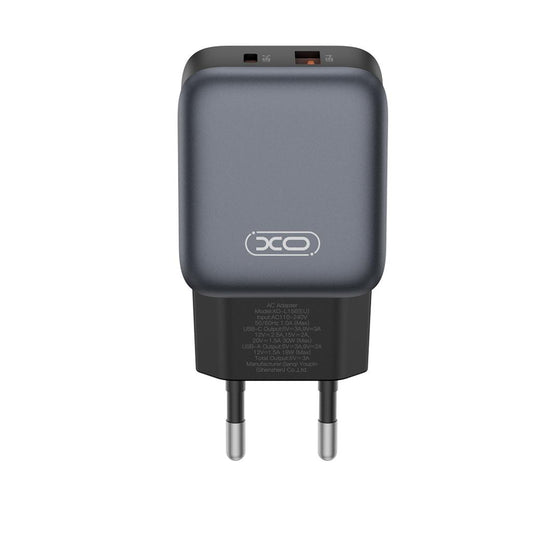 Cargador de Red con Cable USB-C XO Design L156, 30W, 3A, 1 x USB-A - 1 x USB-C, Negro