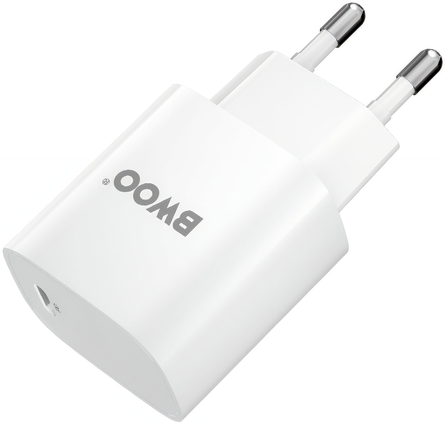 Cargador de Red con Cable Lightning BWOO CDA159, 20W, 3A, 1 x USB-C, Blanco