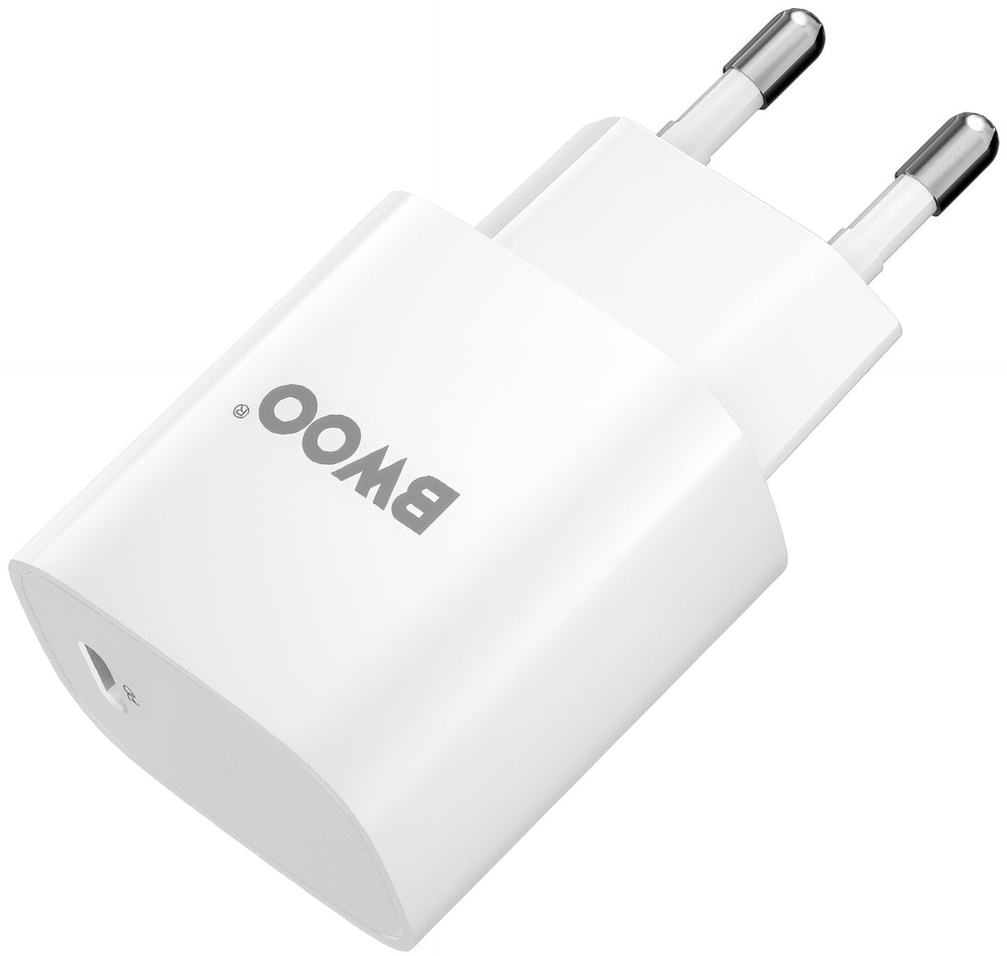 Cargador de Red con Cable USB-C BWOO CDA159, 20W, 3A, 1 x USB-C, Blanco