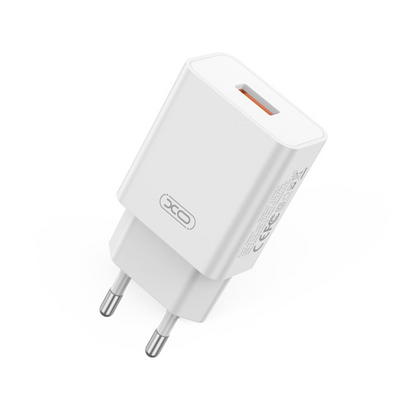 Cargador de Red con Cable microUSB XO Design L127, 18W, 3A, 1 x USB-A, Blanco