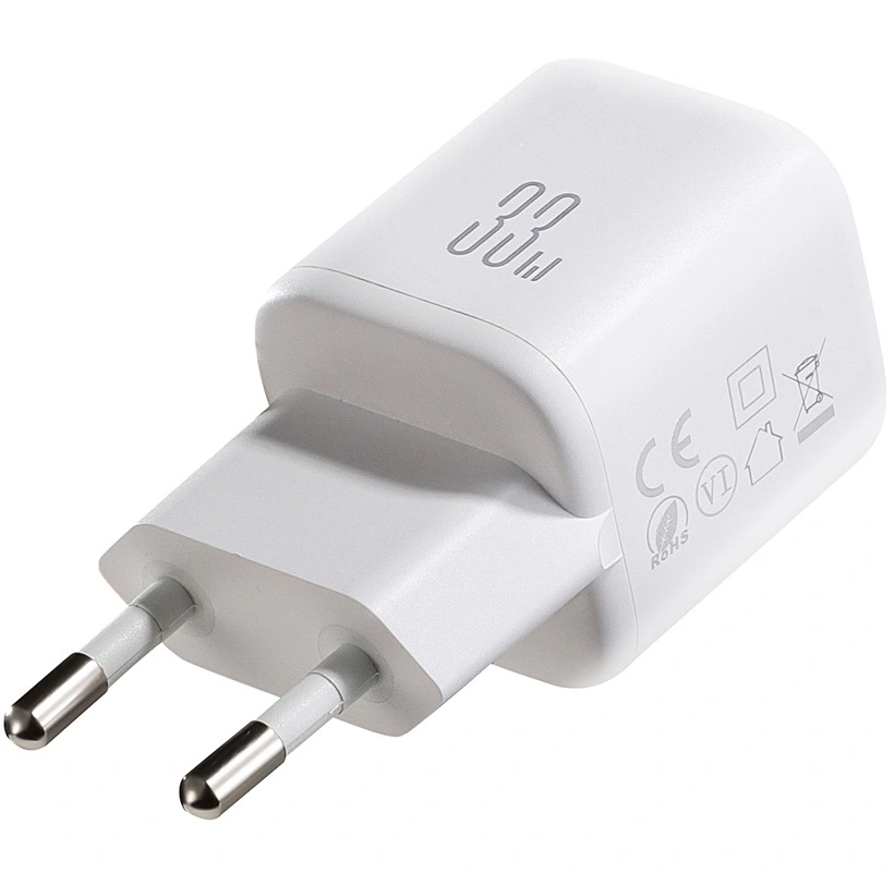 Cargador de Red con Cable Lightning Joyroom JR-TG7, 33W, 3A, 1 x USB-A - 1 x USB-C, Blanco