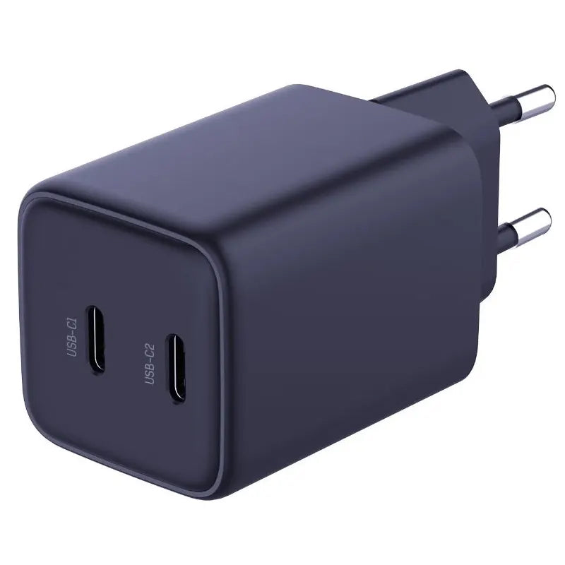 Cargador de red 3MK HyperCharger con cable USB-C, 45 W, 3 A, 2 x USB-C, negro 