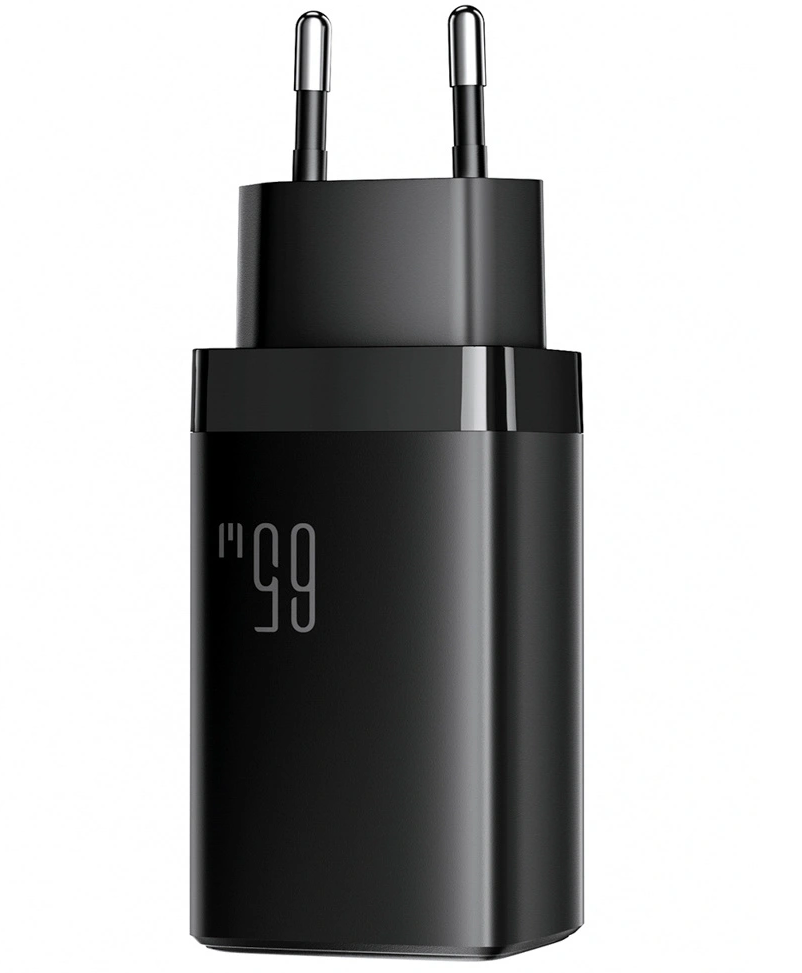 Cargador de Red con Cable USB-C Joyroom JR-TG10, 65W, 3.25A, 1 x USB-A - 2 x USB-C, Negro