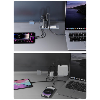 Cargador de Red con Cable USB-C Joyroom TCG01, 65W, 3.25A, 1 x USB-A - 2 x USB-C, Negro