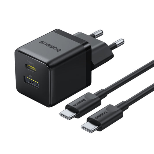 Cargador de Red con Cable USB-C Baseus Palm, 30W, 3A, 1 x USB-A - 1 x USB-C, Negro P1011160A113-01