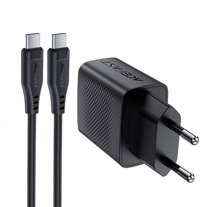 Cargador de Red con Cable USB-C Acefast A82, 20W, 3A, 1 x USB-C, Negro