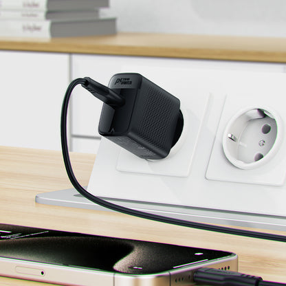 Cargador de Red con Cable USB-C Acefast A82, 20W, 3A, 1 x USB-C, Negro