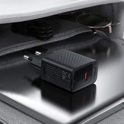 Cargador de Red con Cable USB-C Acefast A82, 20W, 3A, 1 x USB-C, Negro