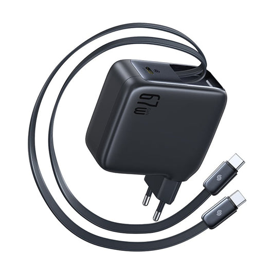 Cargador de Red con Cable USB-C Baseus EnerCore CJ21, 67W, 3.35A, 1 x USB-C, Negro E0120G00