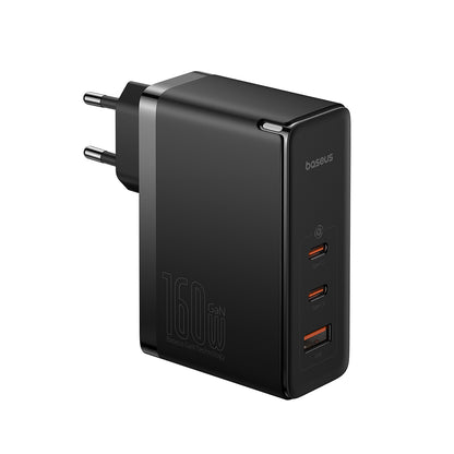 Cargador de Red con Cable USB-C Baseus GaN5 Pro, 160W, 5A, 1 x USB-A - 2 x USB-C, Negro P10110825113-00