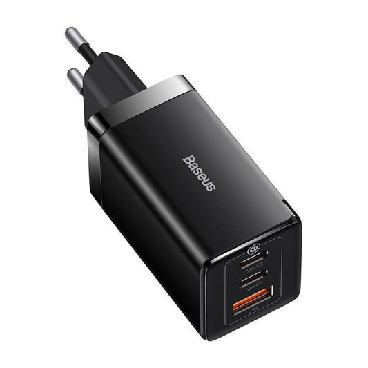 Cargador de Red con Cable USB-C Baseus GaN5 Pro, 65W, 3.25A, 1 x USB-A - 2 x USB-C, Negro C0206500