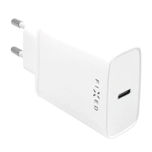 Cargador de Red con Cable USB-C Fixed, 20W, 3A, 1 x USB-C, Blanco