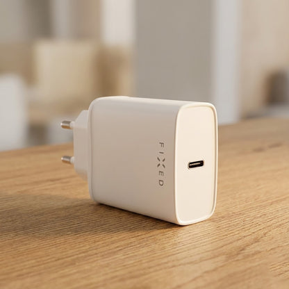 Cargador de Red con Cable USB-C Fixed, 20W, 3A, 1 x USB-C, Blanco