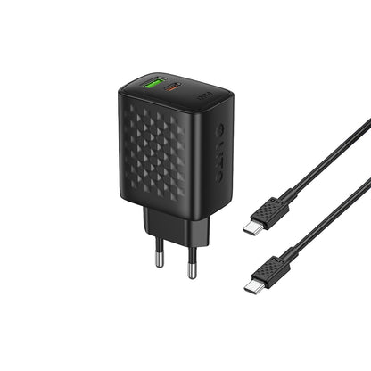 Cargador de Red con Cable USB-C Lito LC24T, 65W, 3.25A, 1 x USB-A - 1 x USB-C, Negro