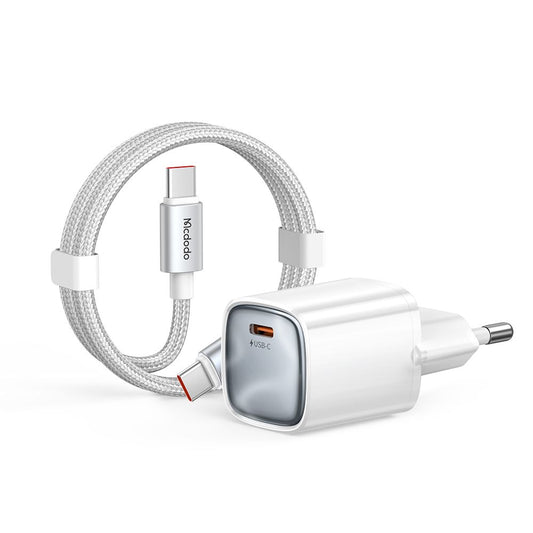 Cargador de Red con Cable USB-C Mcdodo Nano CH-8263, 65W, 3.25A, 1 x USB-C, Blanco