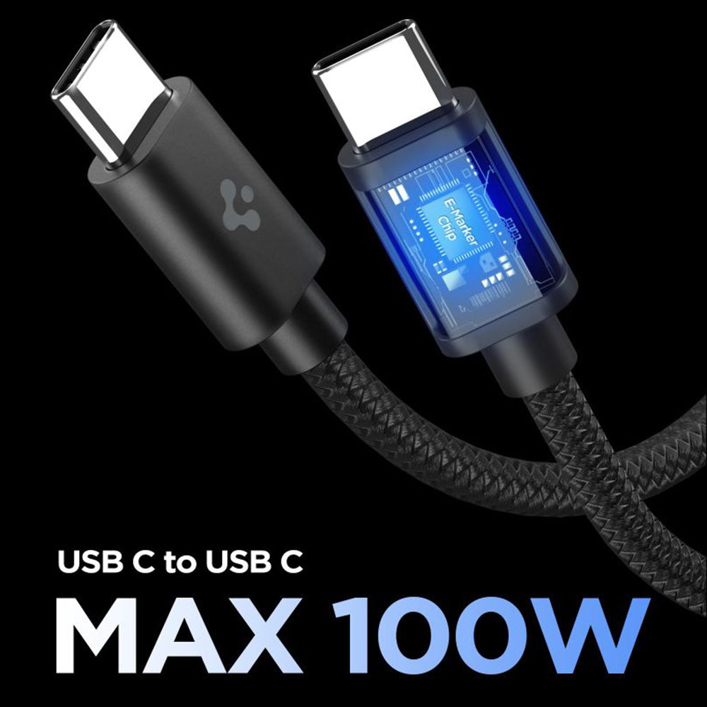 Cargador de Red con Cable USB-C Spigen EE451EU Essential, 45W, 3A, 1 x USB-C, Negro ACH09474