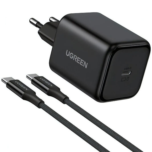 Cargador de red con cable USB-C UGREEN X524 (65054), 45W, 3A, 1 x USB-C, Negro