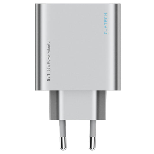 Cargador de red Cuktech, 65W, 3.25A, 1 x USB-A - 2 x USB-C, Blanco CUK0A15CEUSL