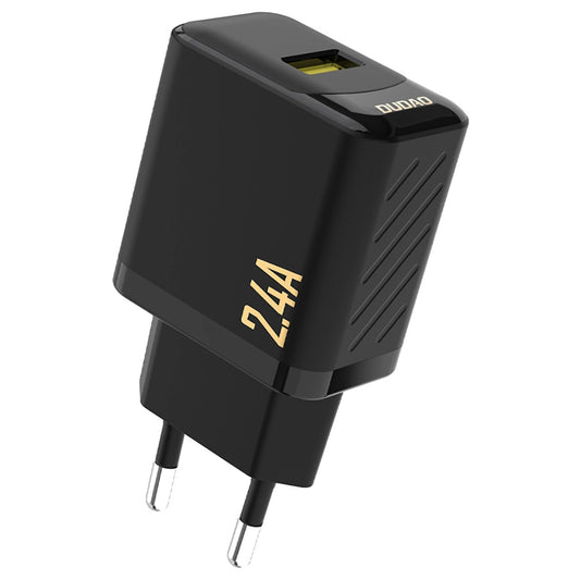Cargador de red Dudao A23, 12W, 2.4A, 1 x USB-A, Negro